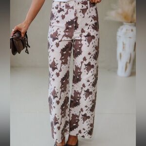 These Three Boutique 
Brown and Cream Patterned Pants